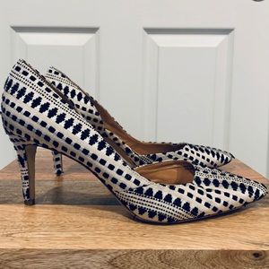 J. Crew Black and White Patterned Heels